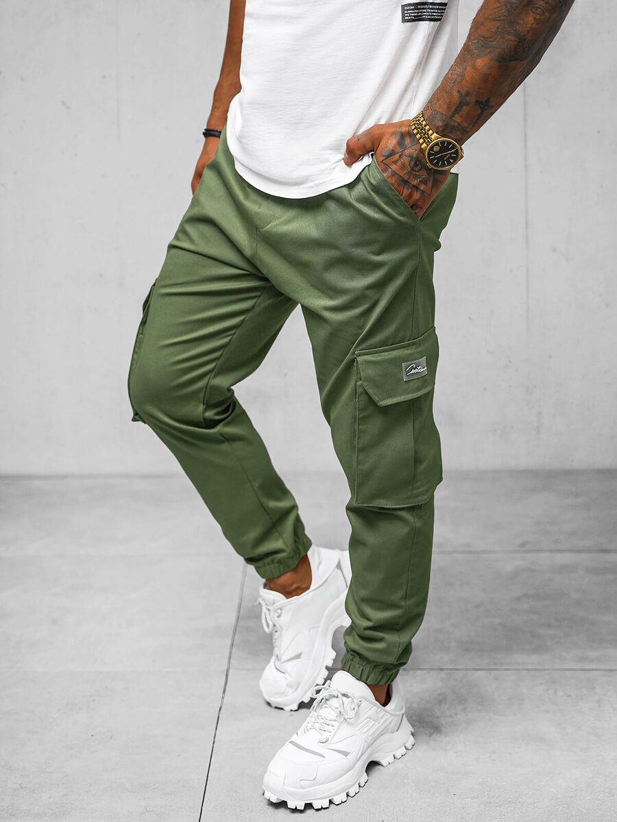 Men s Joggers Khaki OZONEE O G3006Z Men s Clothing Ozonee