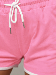 Women's sweat shorts - powder pink OZONEE JS/8K208/20Z
