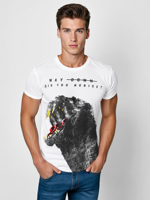 Men's T-shirt - White OZONEE O/T127/1Z