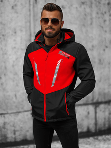 Men's Softshell Jacket - Black-Red OZONEE JS/HH022/1CZ