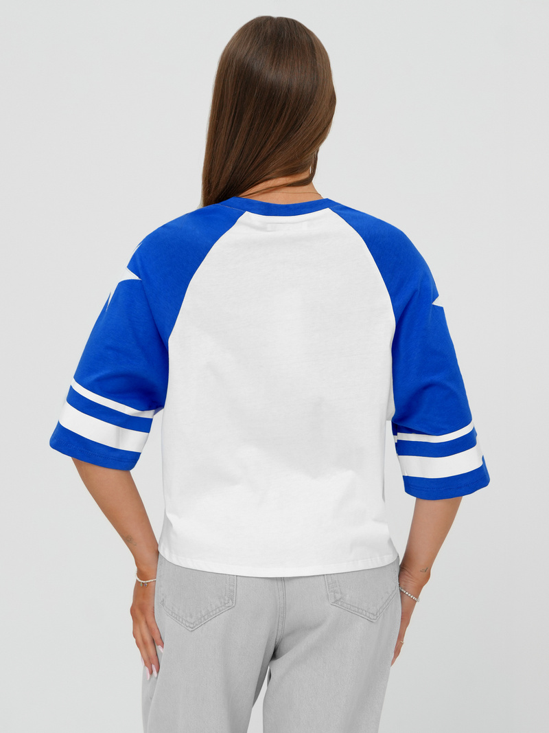 Women's T-shirt - White/Blue OZONEE JS/R62493