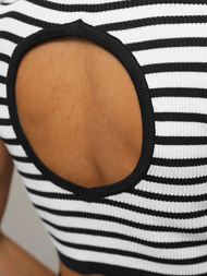 Women's set black/white - top and skirt OZONEE O/JK262