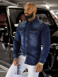 Men's denim shirt - blue OZONEE O/51410