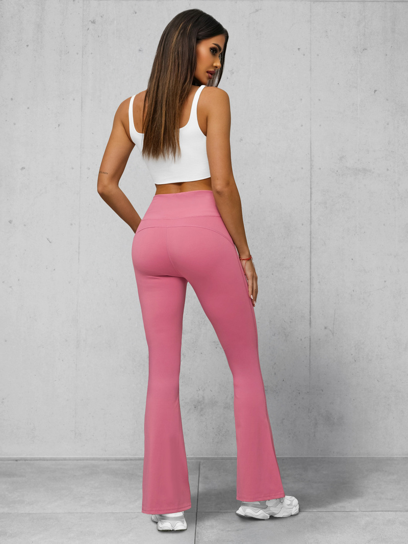 Women's leggings with wide legs - dark pink OZONEE JS/17K588/111