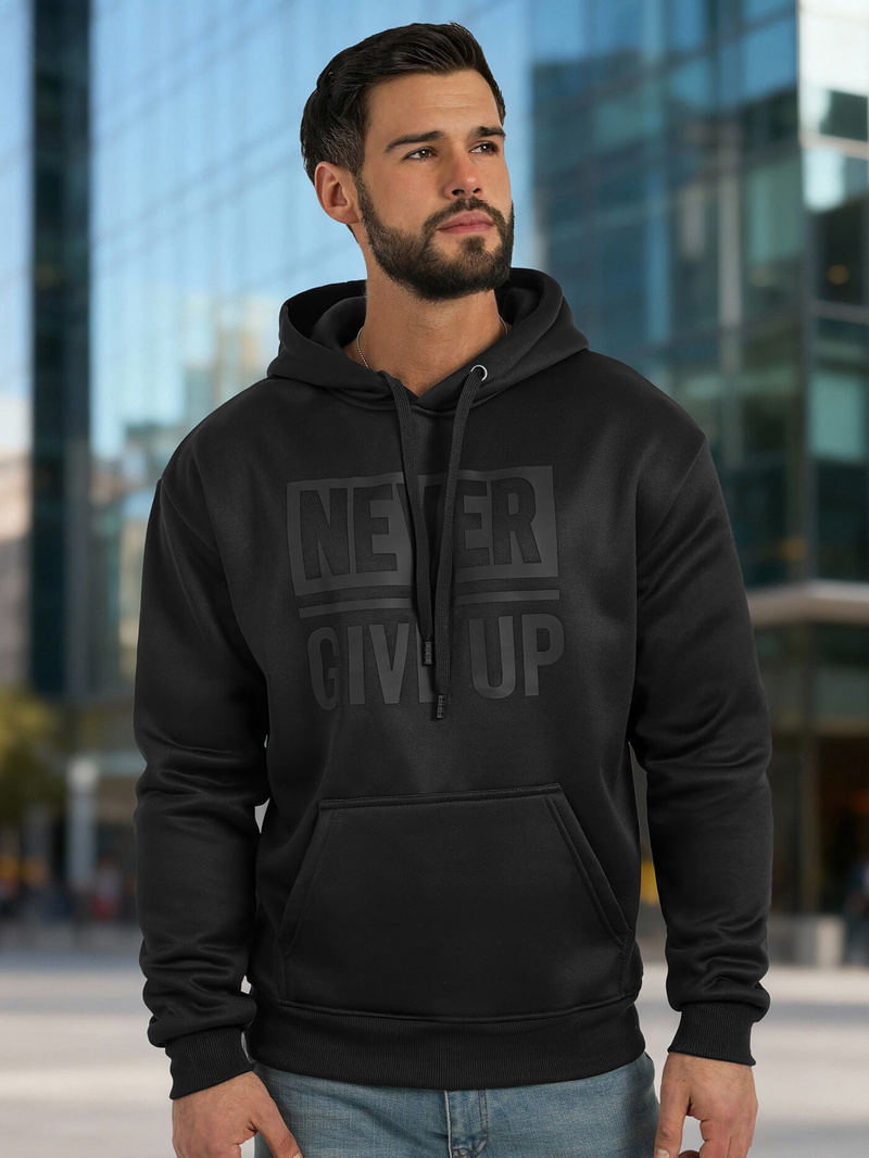 Men's Hoodie - Black OZONEE JS/8B1983/3