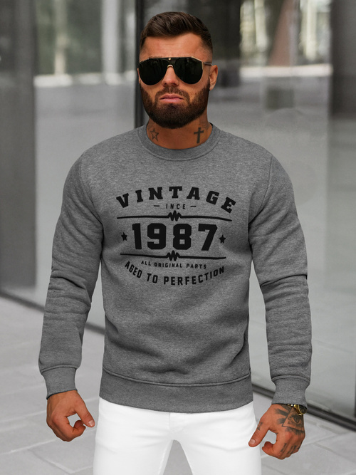 Men's Sweatshirt - Dark Grey OZONEE JS/8B1359/5