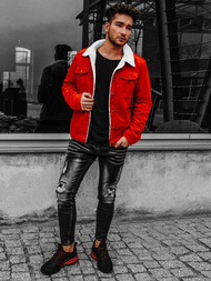 Men's Denim Jacket Orange OZONEE JB/JP1179/3Z