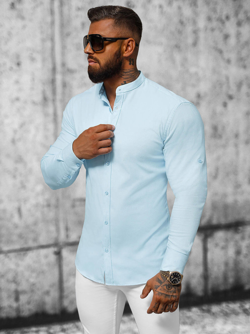 Men's Shirt - Light Blue OZONEE O/V54