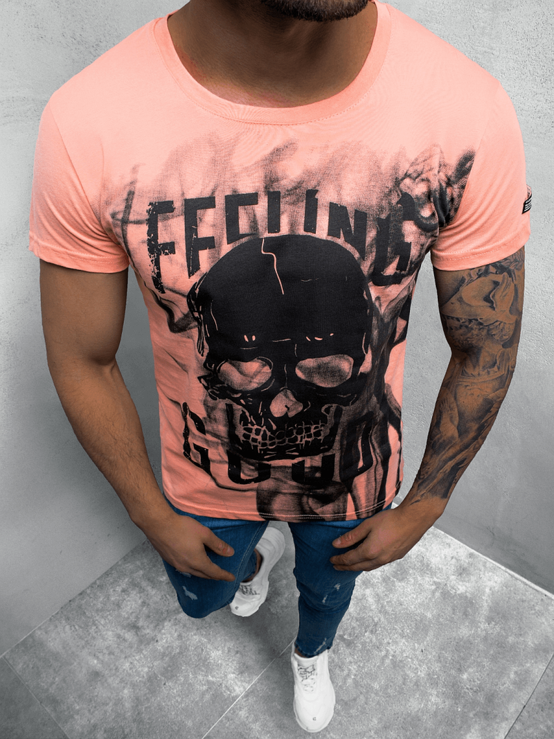 Men's T-Shirt - Pink OZONEE MECH/2074TZ