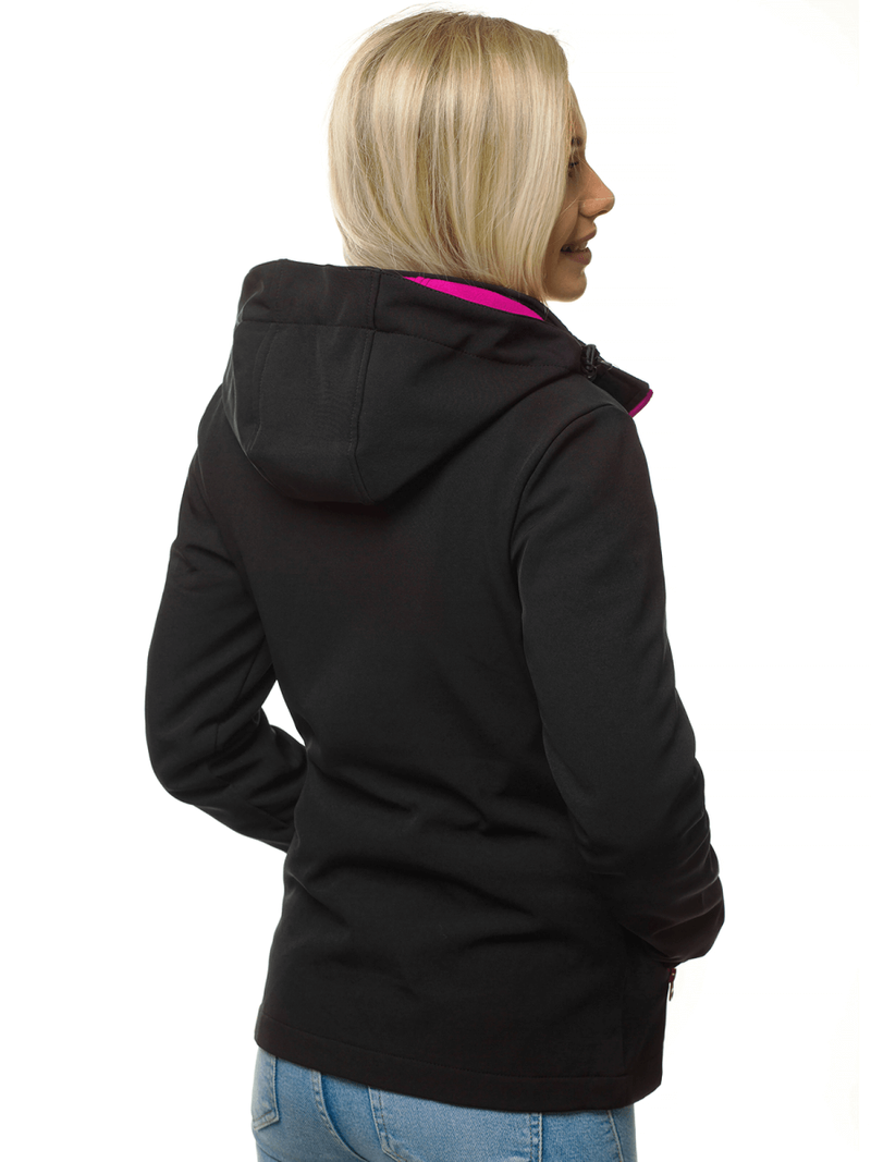 Women's Softshell Jacket - black and pink OZONEE JS/HH018/1/51