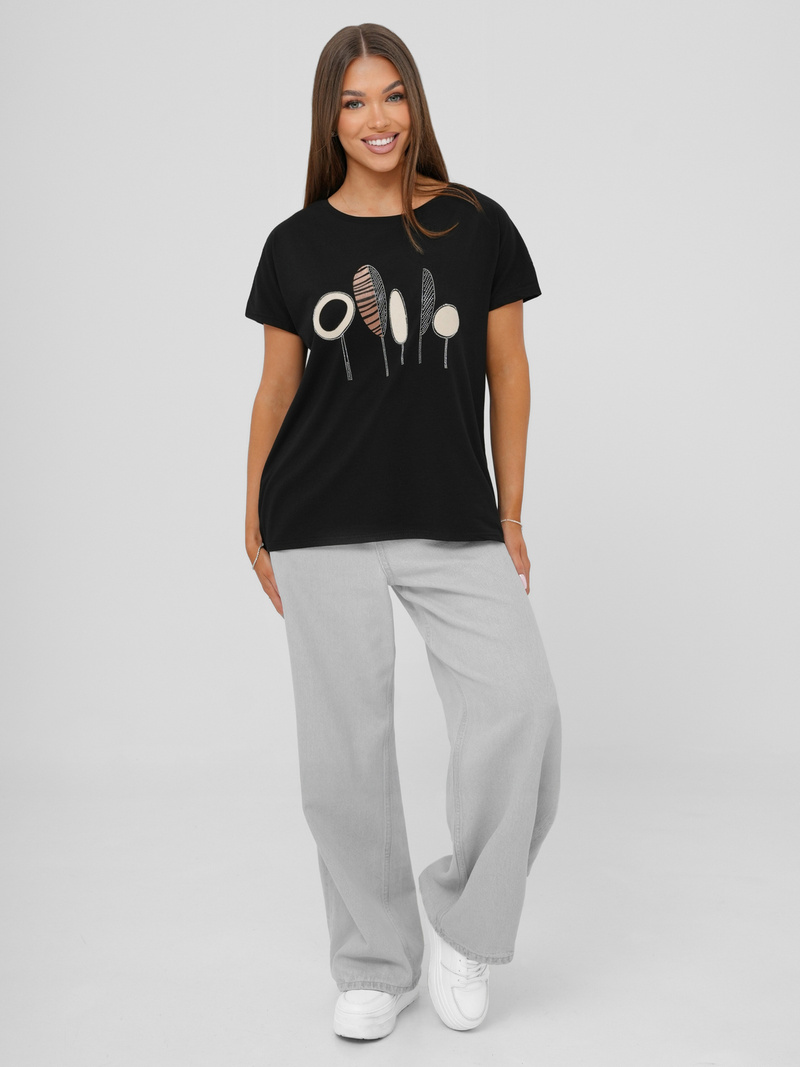 Women's T-shirt - Black OZONEE JS/95T2566/3