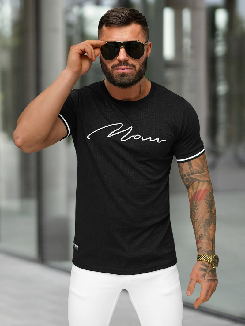 Men's T-shirt - Black OZONEE O/QS11628