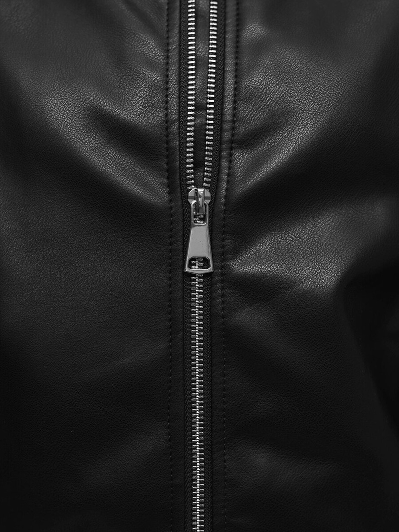 Women's Leather Jacket Black OZONEE O/G116Z