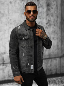 Men's Denim Jacket Black OZONEE NB/MJ515N