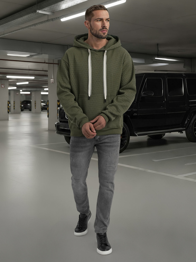 Men's Hoodie - Khaki OZONEE O/G3065