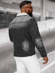 Men's Denim Jacket Sherpa Black OZONEE NB/MJ513N