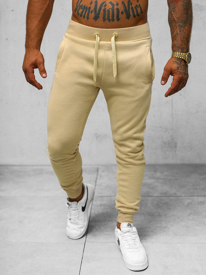 Men's Sweatpants - Light Beige OZONEE JS/XW01/159Z