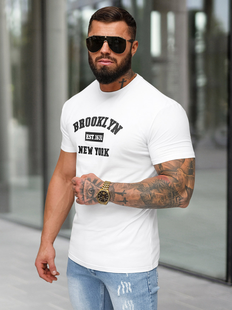 Men's T-shirt - White OZONEE NB/MT3134