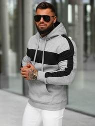 Men's Hoodie - Grey OZONEE JS/8B1309/2