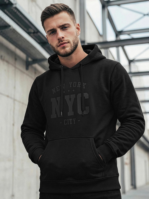 Men's Hoodie - Black OZONEE JS/8B1971/3