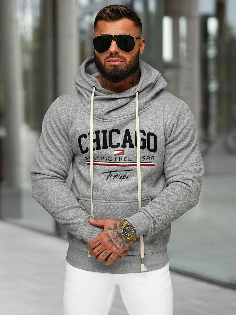 Men's Hoodie - Grey OZONEE O/TT30508