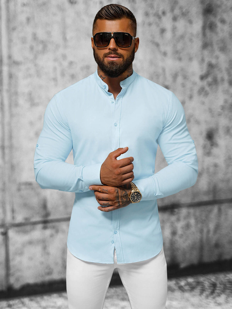 Men's Shirt - Light Blue OZONEE O/V54