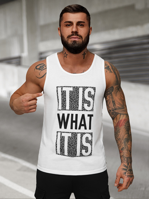 Men's Tank Top - White OZONEE JS/8B1710/1Z