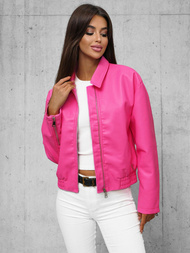 Women's Leather Jacket Pink OZONEE O/G116Z