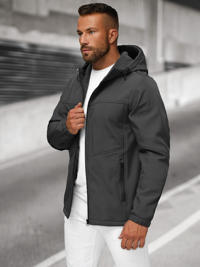 Men's Softshell Jacket - Dark Grey OZONEE JS/27B6523/5