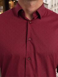 Men's Shirt - Burgundy OZONEE V/V182Z