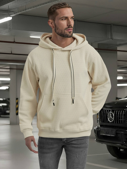 Men's Hoodie - Ecru OZONEE O/G3065