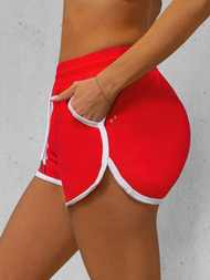 Women's sweat shorts - red OZONEE JS/8K208/18