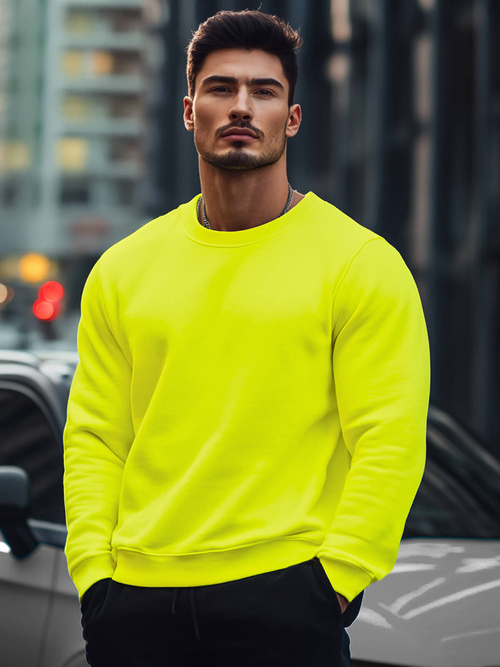 Men's Sweatshirt - Yellow neon OZONEE JS/2001-10Z