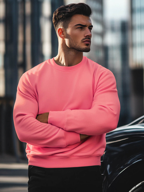 Men's Sweatshirt - Pink OZONEE JS/2001-10Z