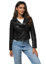 Women's Leather Jacket - Black OZONEE JS/11Z8130