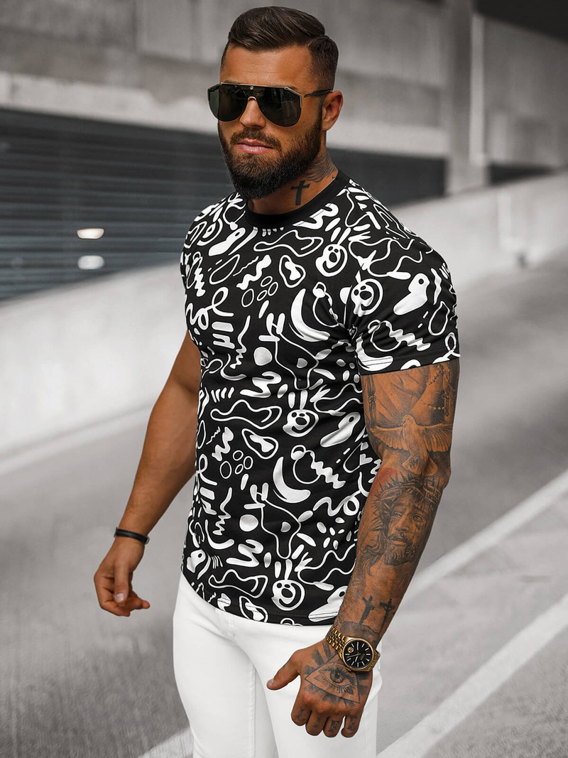 Men's T-shirt - Black OZONEE JS/8T1205/3