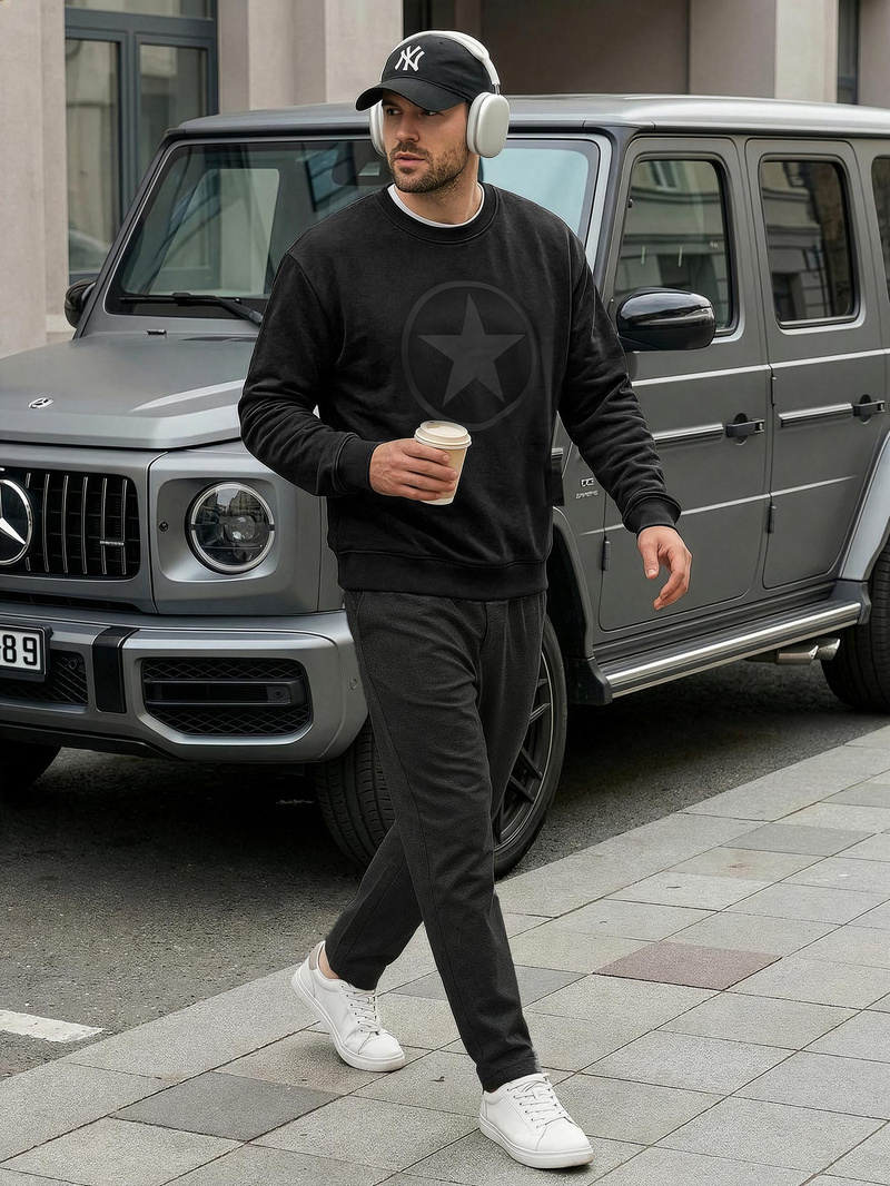 Men's Sweatshirt - Black OZONEE JS/8B1991/3